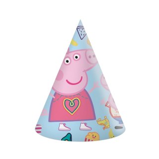 Czapka party Godan Peppa Pig 6 sztuk błękit nieba karton (91996PR) Godan