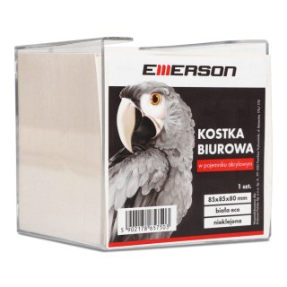 Kostka papierowa Emerson akrylowy pojemnik biała [mm:] 85x85x 80 (arbkostkaecoakryl) Emerson