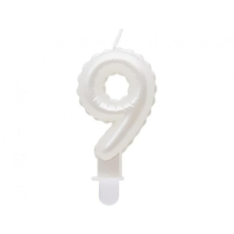 Świeczka urodzinowa Godan cyferka 9, perłowa biała, 7 cm (SF-PBI9) Godan Świeczka urodzinowa Godan cyferka 9, perłowa biała, 7 cm (SF-PBI9) Godan
