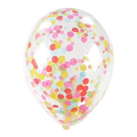 Balon gumowy Arpex z kolorowym konfetti (5 szt.) transparentny 300mm (KB2688) Arpex Balon gumowy Arpex z kolorowym konfetti (5 szt.) transparentny 300mm (KB2688) Arpex