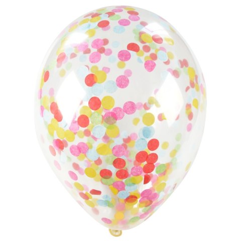 Balon gumowy Arpex z kolorowym konfetti (5 szt.) transparentny 300mm (KB2688) Arpex Balon gumowy Arpex z kolorowym konfetti (5 szt.) transparentny 300mm (KB2688) Arpex
