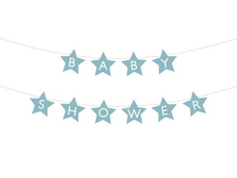 Baner Partydeco Baby shower, 290x16.5 cm, jasny niebieski (GRL97-001J) Partydeco