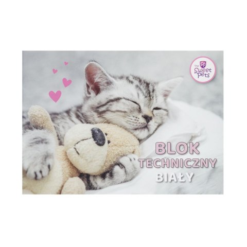 Blok techniczny Beniamin The Sweet Pets A4 biały 170g 20k [mm:] 295x210 Beniamin