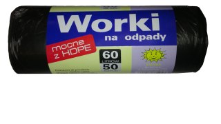 Worki na śmieci Amaks 60L HDPE czarne 50 szt. Amaks