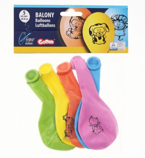 Balon gumowy Godan PREMIUM ZWIERZĄTKA 5 szt mix 300mm 12cal (GS110/P145) Godan Balon gumowy Godan PREMIUM ZWIERZĄTKA 5 szt mix 300mm 12cal (GS110/P145) Godan