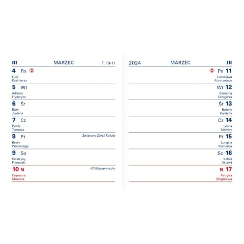 Kalendarz książkowy (terminarz) Telegraph EWA IMPRESS kieszonkowy 71mm x 81mm Telegraph