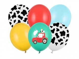 Balon gumowy Partydeco Farma, mix (1 op. / 6 szt.) mix 300mm (SB14P-319-000-6) Partydeco