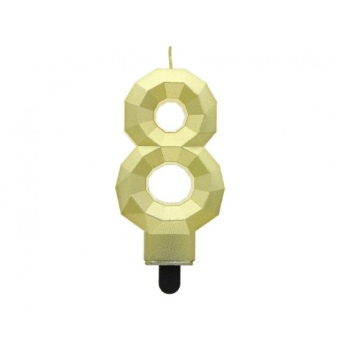 Świeczka urodzinowa Godan cyferka 8 - Diament, metalik złoty, 7.6 cm (PF-SDZ8) Godan Świeczka urodzinowa Godan cyferka 8 - Diament, metalik złoty, 7.6 cm (PF-SDZ8) Godan
