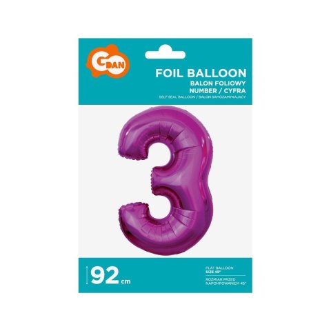 Balon foliowy Godan cyfra 7 srebrny 35 cm 45cal (FG-C35S7) Godan