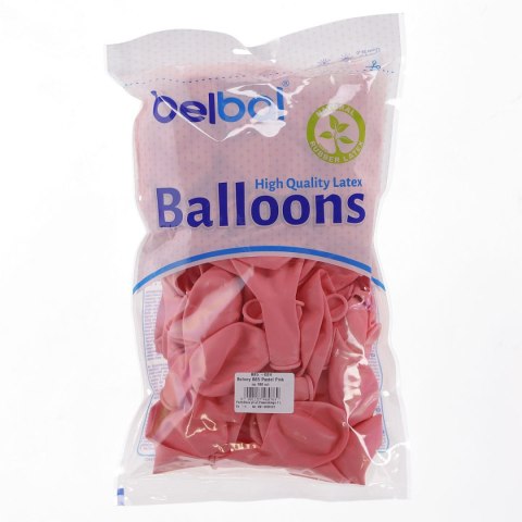 Balon gumowy Partydeco pastelowy 100 szt różowy jasny 12cal (12P-004) Partydeco