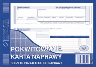 Druk samokopiujący Michalczyk i Prokop S wiel. pokwitowanie - karta naprawy spzętu przyjętego do naprawy A5 80k. (600-3) Michalczyk i Prokop