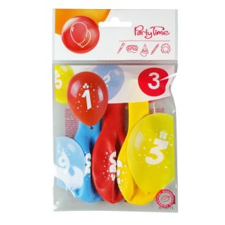 Balon gumowy Arpex z nadrukiem cyferki - 3 (3 szt.) mix 280mm (KB1924-3-9944) Arpex