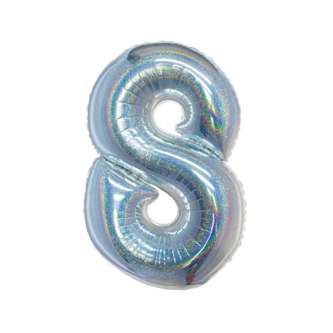 Balon foliowy Godan Beauty&Charm Cyfra 8 holograficzna 76cm (CH-BHS8) Godan Balon foliowy Godan Beauty&Charm Cyfra 8 holograficzna 76cm (CH-BHS8) Godan