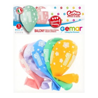 Balon gumowy Godan Premium Hel z nadrukiem 1, 13 cali/5 sztuk mix 330mm 13cal (GS120/1) Godan