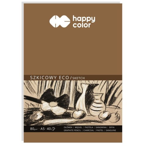 Blok rysunkowy Happy Color Blok szkicowy A5 80g 40k (HA 3708 1520-A40) Happy Color