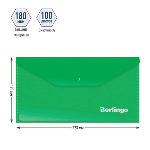 Teczka plastikowa na zatrzask DL zielony Berlingo (153946) Berlingo