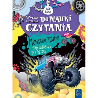 Książeczka edukacyjna Aksjomat Wyrazy i zdania do nauki czytania. Duże litery. Monster trucki. Ciekawostki dla dzieci. Aksjomat