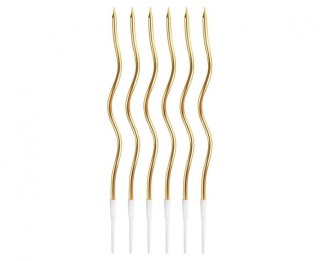 Świeczka urodzinowa Godan Świderki, metaliczne złote, 16 cm, 6 szt. (BH-SSMZ) Godan