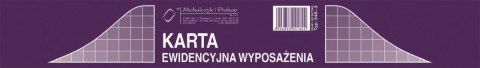 Druk offsetowy Michalczyk i Prokop O kart. karta ewidencyjna wyposażenia A5 50k. (346-3) Michalczyk i Prokop