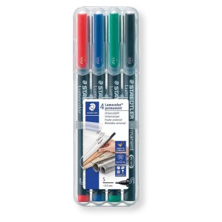 Foliopis Staedtler Lumocolor F komplet 4 kolory (313 WP4) Staedtler