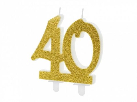 Świeczka urodzinowa Partydeco liczba 40, złoty 7.5cm (SCU5-40-019) Partydeco Świeczka urodzinowa Partydeco liczba 40, złoty 7.5cm (SCU5-40-019) Partydeco