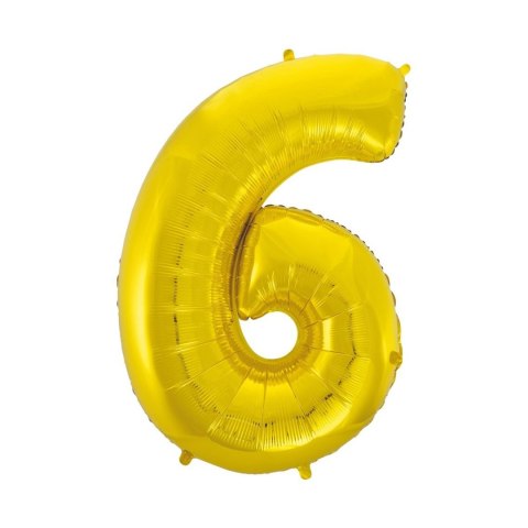 Balon foliowy cyfra 6 złota 85 cm Godan Balon foliowy cyfra 6 złota 85 cm Godan