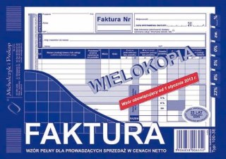 Druk samokopiujący Michalczyk i Prokop Faktura VAT netto pełna A5 80k. (100-3E) Michalczyk i Prokop