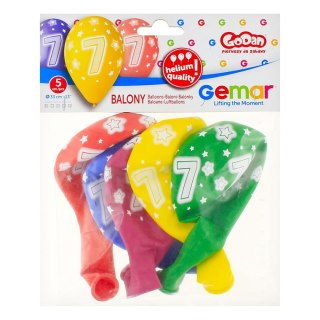 Balon gumowy Godan Premium Hel z nadrukiem 7, 13 cali/5 sztuk mix 330mm 13cal (GS120/7) Godan