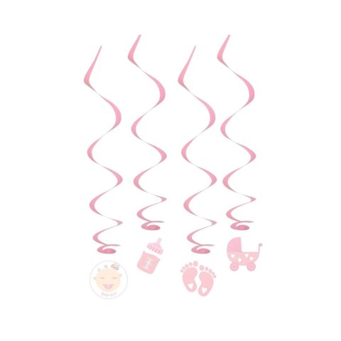 Dekoracja Godan Papierowo-foliowa dekoracja wisząca Baby Girl, 60 cm, 4 szt. (QT-DWBG) Godan Dekoracja Godan Papierowo-foliowa dekoracja wisząca Baby Girl, 60 cm, 4 szt. (QT-DWBG) Godan
