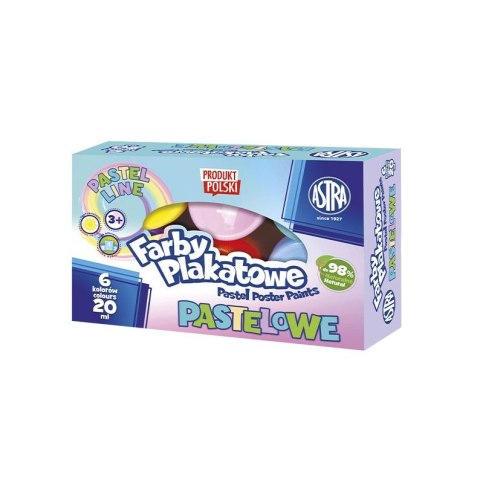 Farby plakatowe Astra pastelowe kolor: mix 20ml 6 kolor. (301123042) Astra Farby plakatowe Astra pastelowe kolor: mix 20ml 6 kolor. (301123042) Astra