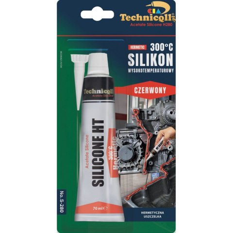 Klej w tubie Technicqll silikon wysokotemperaturowy czerwony 70ml (S-280) Technicqll