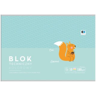 Blok techniczny Interdruk bloki A4 kolorowa 180g 10k Interdruk