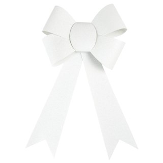 Kokarda Arpex biała brokatowa duża 29cm (BN5458BIA-0615) Arpex