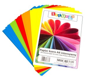 Papier kolorowy Escuela A4 mix intensywny 80g (PAPKSA4/MIX INT) Escuela