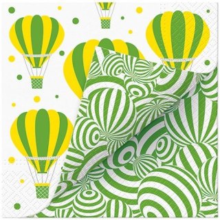 Serwetki Paw Lunch Double Design Striped balloons mix nadruk bibuła [mm:] 330x330 (SDLD000700) Paw