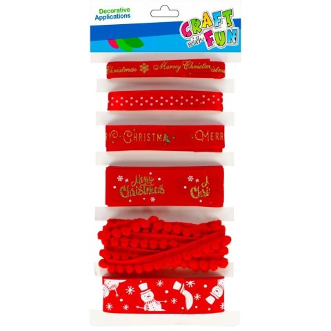 Wstążka Craft With Funx1 [mm x m] czerwona (501461) Craft With Fun