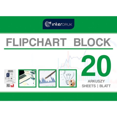 Blok do tablic flipchart Interdruk A1 20k. 80g czysty [mm:] 1000x640 (FLI20) Interdruk