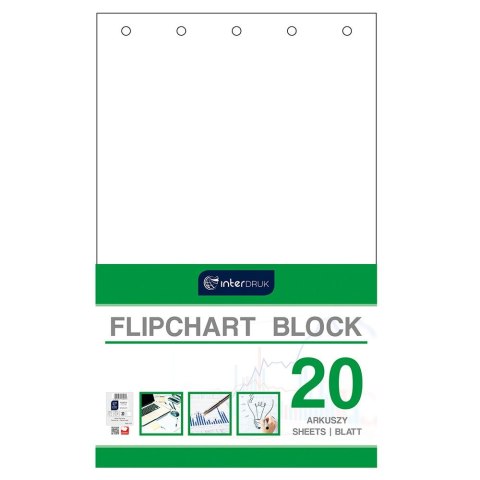 Blok do tablic flipchart Interdruk A1 20k. 80g czysty [mm:] 1000x640 (FLI20) Interdruk