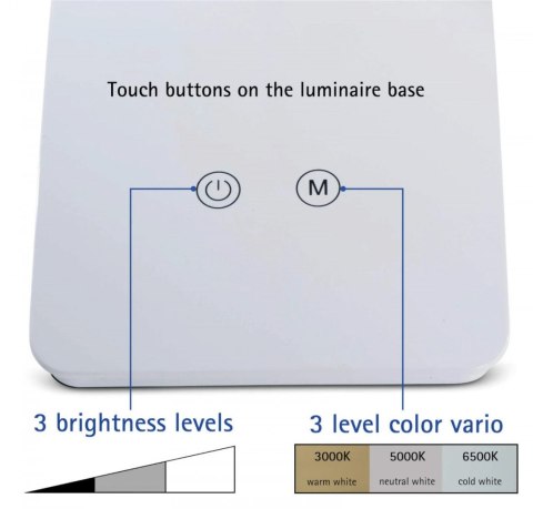 Lampka biurowa Maul LED MAULpearly BIAŁA (82017/02 ML) Maul