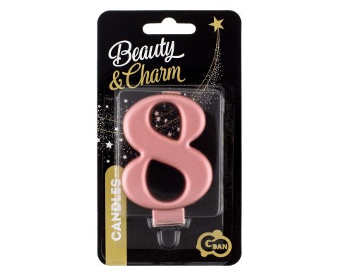 Świeczka urodzinowa Godan nr 8 różowo-złota 8 cm (PF-SCRZ8) Godan Świeczka urodzinowa Godan nr 8 różowo-złota 8 cm (PF-SCRZ8) Godan