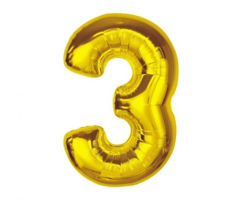 Balon foliowy Godan Smart, cyfra 3, złota, 92 cm (CH-S9Z3) Godan Balon foliowy Godan Smart, cyfra 3, złota, 92 cm (CH-S9Z3) Godan