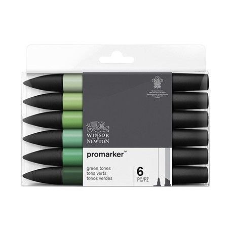 Marker specjalistyczny Winsor Zestaw 6szt green tones, mix (0290158) Winsor