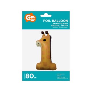 Balon foliowy Godan cyfra 1 żyrafa 39cal (HS-Z391) Godan