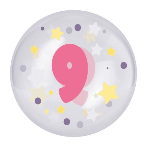 Balon foliowy Tuban dla dziewczynki cyfra 9 (TB3619) Tuban Balon foliowy Tuban dla dziewczynki cyfra 9 (TB3619) Tuban
