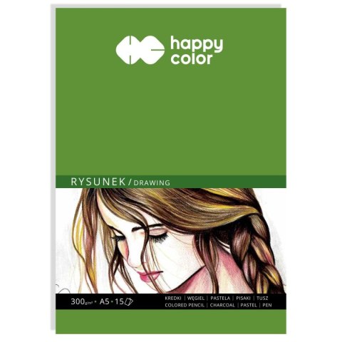 Blok rysunkowy Happy Color A5 biały 300g 15k (HA 3730 1520-A15) Happy Color Blok rysunkowy Happy Color A5 biały 300g 15k (HA 3730 1520-A15) Happy Color
