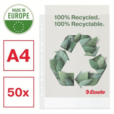 Koszulki na dokumenty Esselte Recycled groszkowa A4 kolor: bezbarwny typu U 100 mic. (627501) Esselte