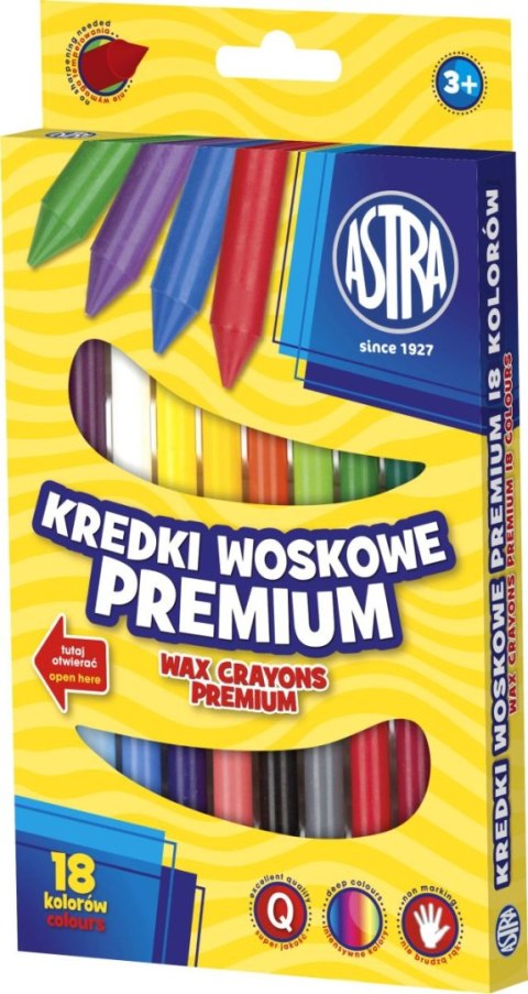 Kredki świecowe Astra Vision 18 kol. (316111002) Astra