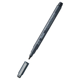 Cienkopis Pentel POINTLINER CZARNY 2MM, czarny 2,0mm 1kol. (s20p-c20a) Pentel