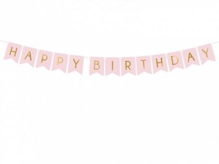 Girlanda Partydeco Baner Happy Birthday, j. różowy, 15 x 175 cm (GRL57-081J) Partydeco