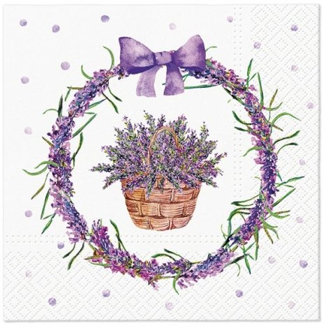 Serwetki Paw Lavender Basket mix nadruk bibuła [mm:] 330x330 (TL123400) Paw